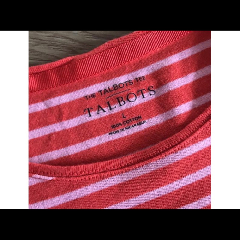 Talbots 100% Cotton Striped Tee - Picture 3 of 6